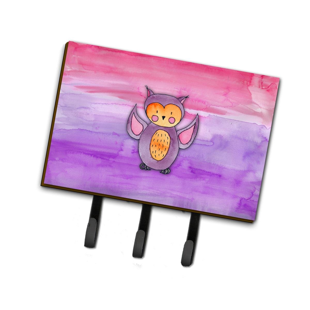 Carolines Treasures Pink & Purple Owl Watercolor Leash or Key Holder BB7428TH68